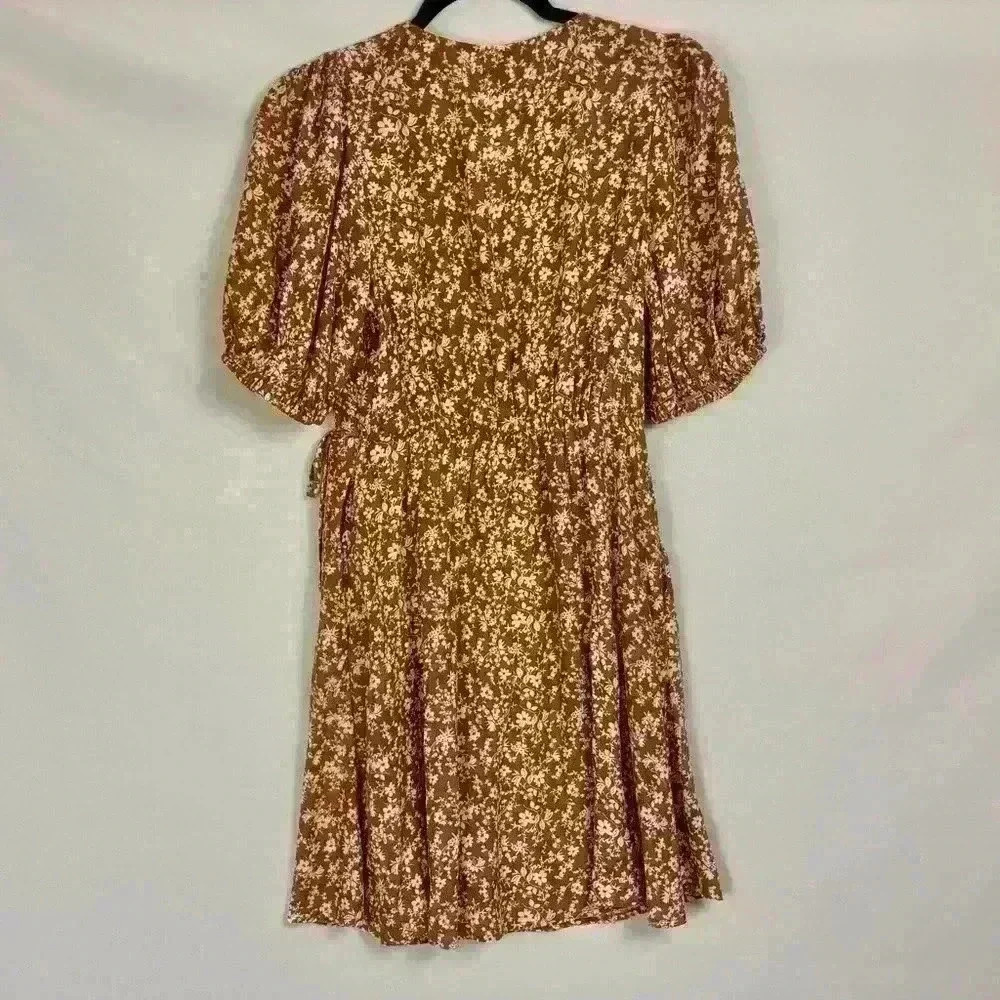 Women's Balloon Short Sleeve Mini Wrap Dress - A New Day